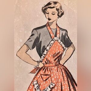 Vintage Sewing Apron Pattern 1940s, Advance Brand